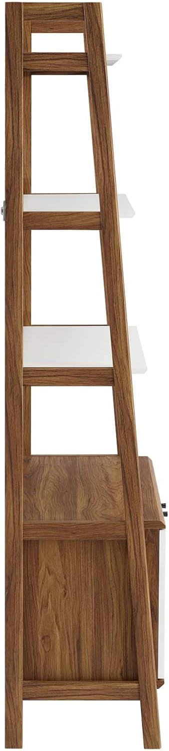 21 Inch Walnut White Bookshelf Display Case G374579