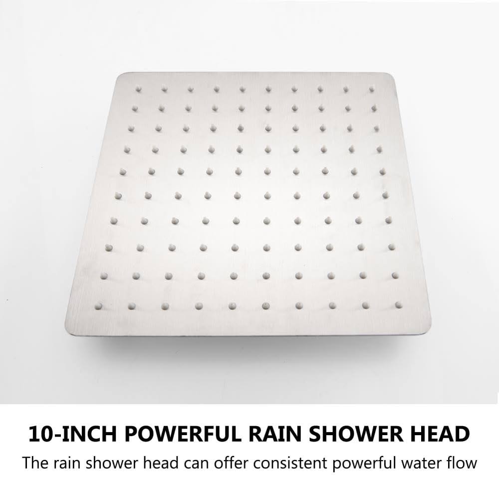 Wall-Mounted Shower System with 10-in Rainfall and Handheld Shower Head Set X512183