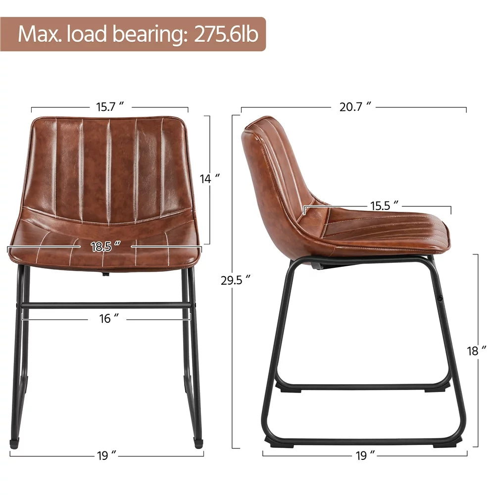 Brown Faux Leather Dining Chairs R72060