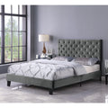 Gray Tufted Queen Platform Bed W365