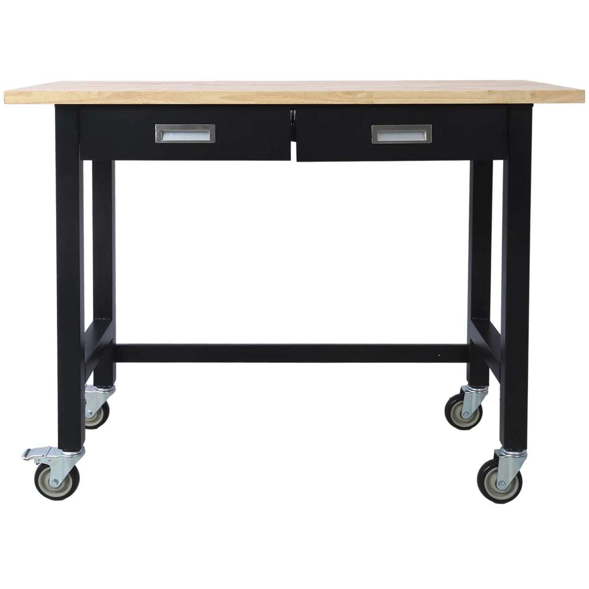 48in Adjustable Bamboo Wood Workbench with Drawer Storage G84623