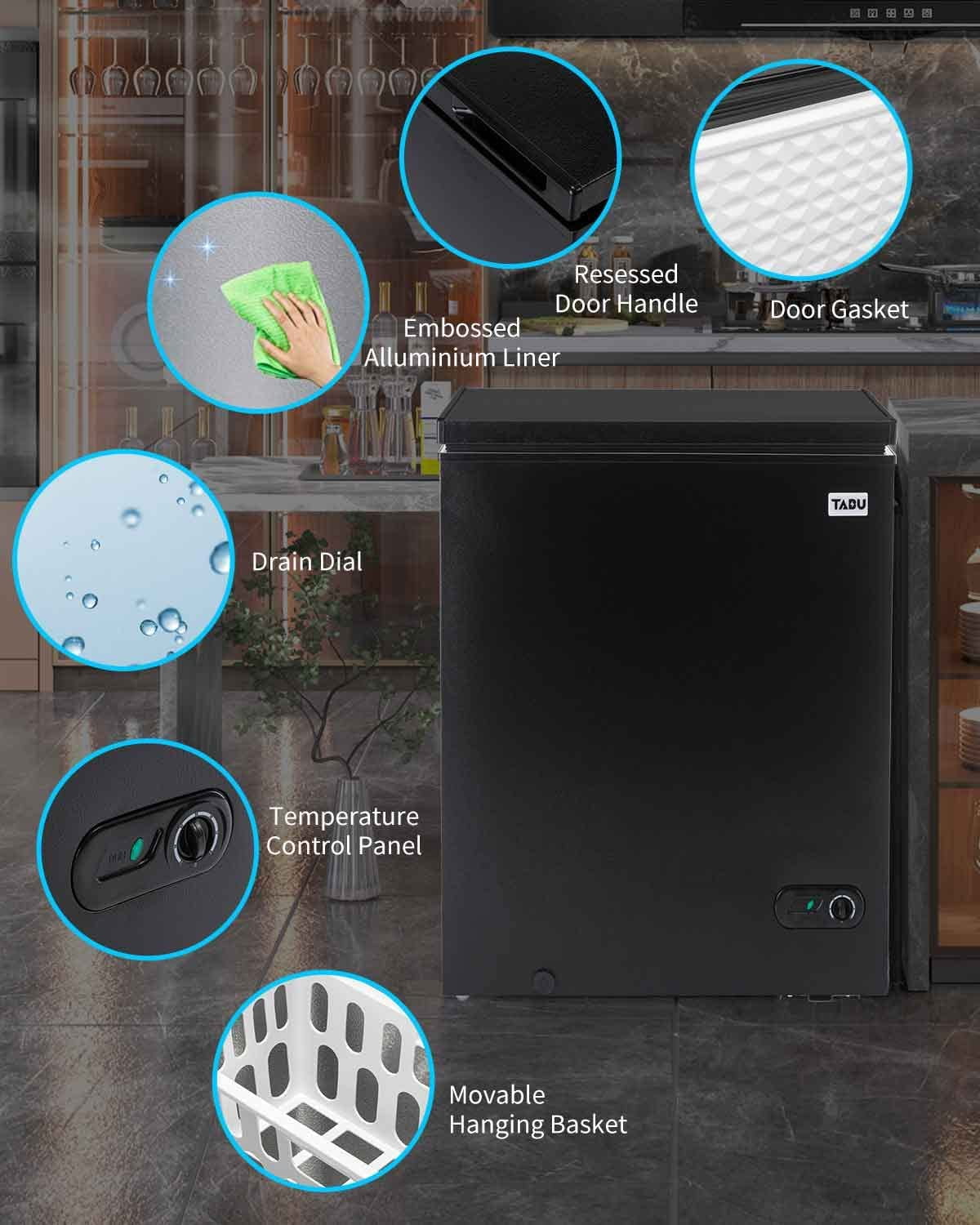 10.0 Cu Ft Black Chest Freezer with Removable Basket M150363