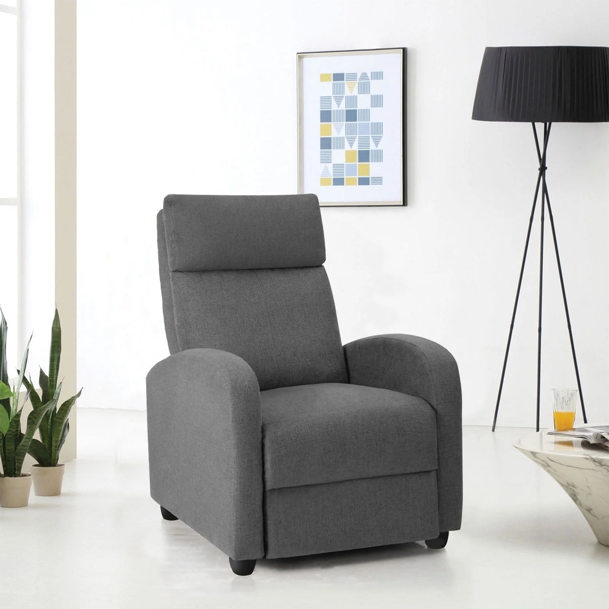 Gray Fabric Massage Recliner Chair Y582609