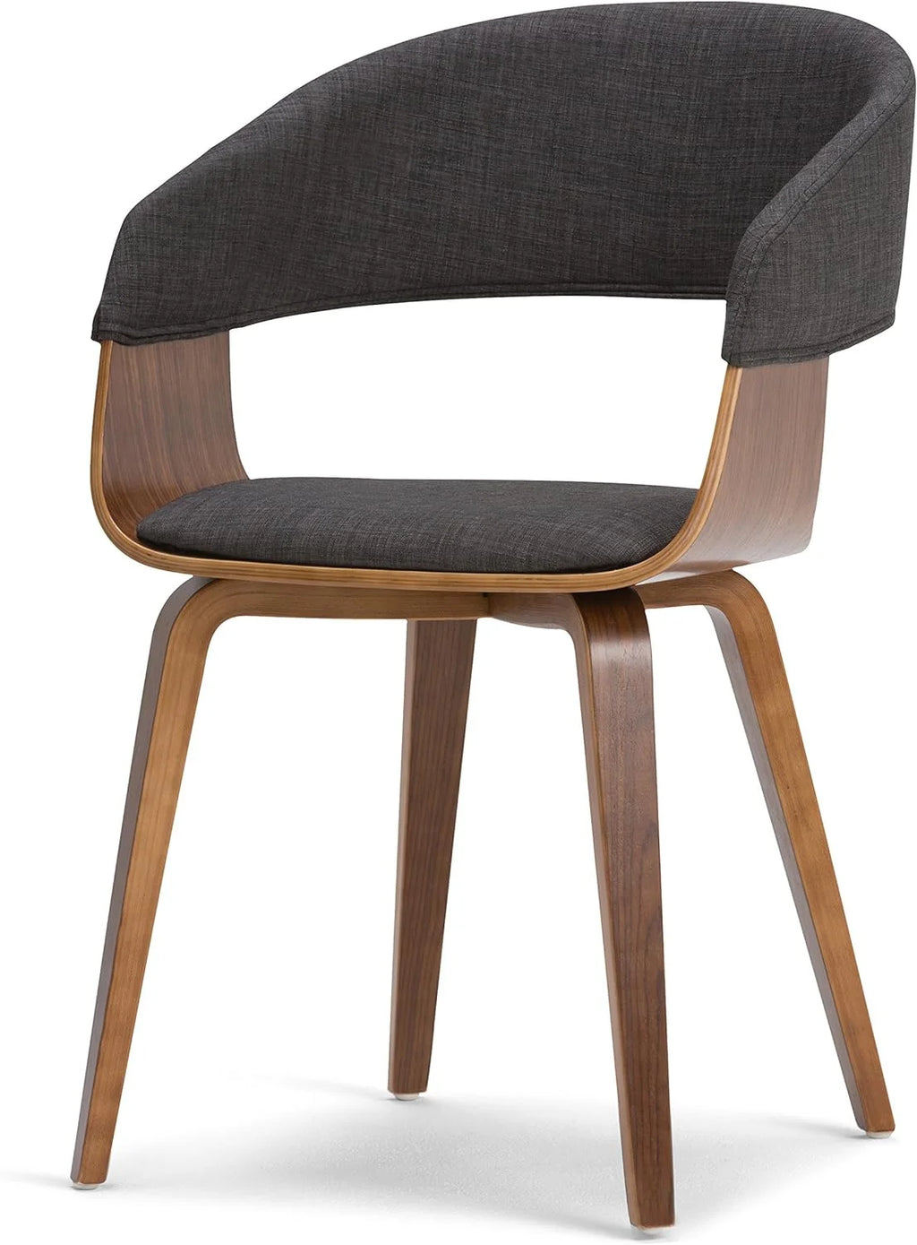 Charcoal Grey Linen Look Fabric Dining Chair R1711