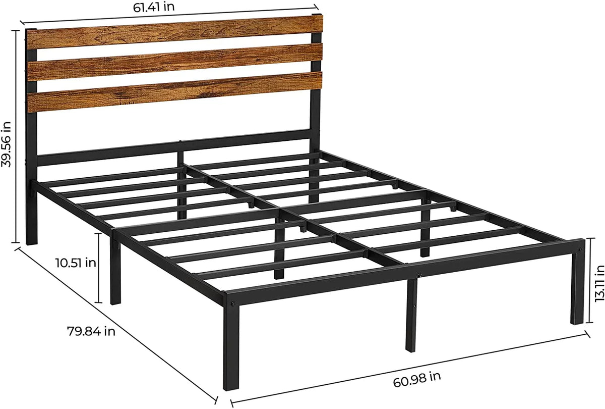 Full Size Bed Frame with Wooden Headboard E8950