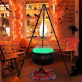 Large Witch Cauldron with Tripod Stand and Eyeballs Lights S976580