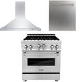 30 Range All Gas, Range Hood, Dishwasher V50597