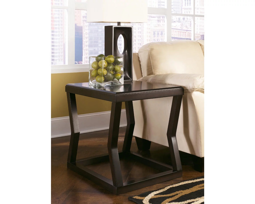 Contemporary Espresso End Table J35665