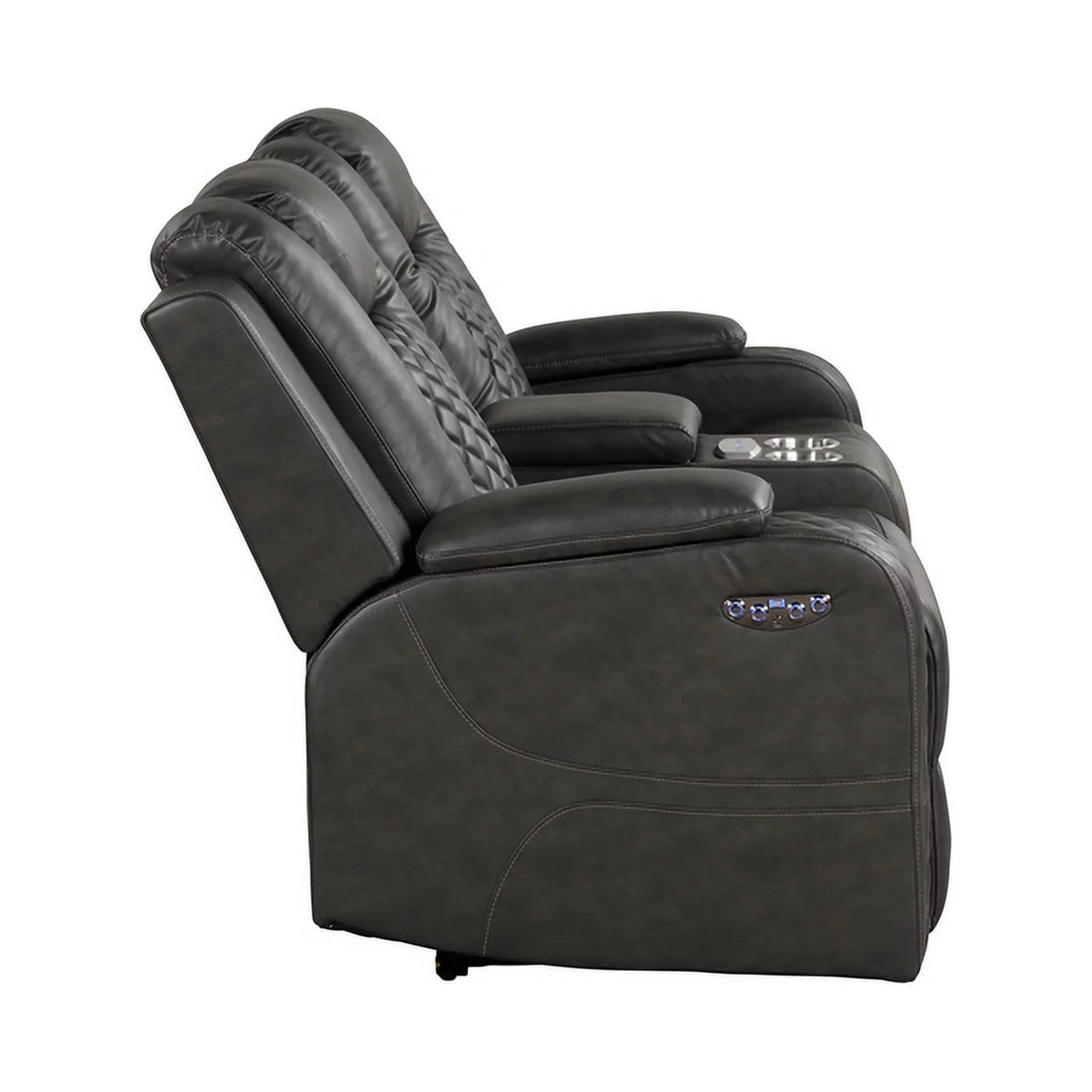 Gray Faux Leather Power Recliner N255077