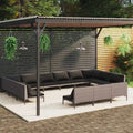 12 Piece Patio Lounge Set with Cushions Poly Rattan Dark Gray T2434