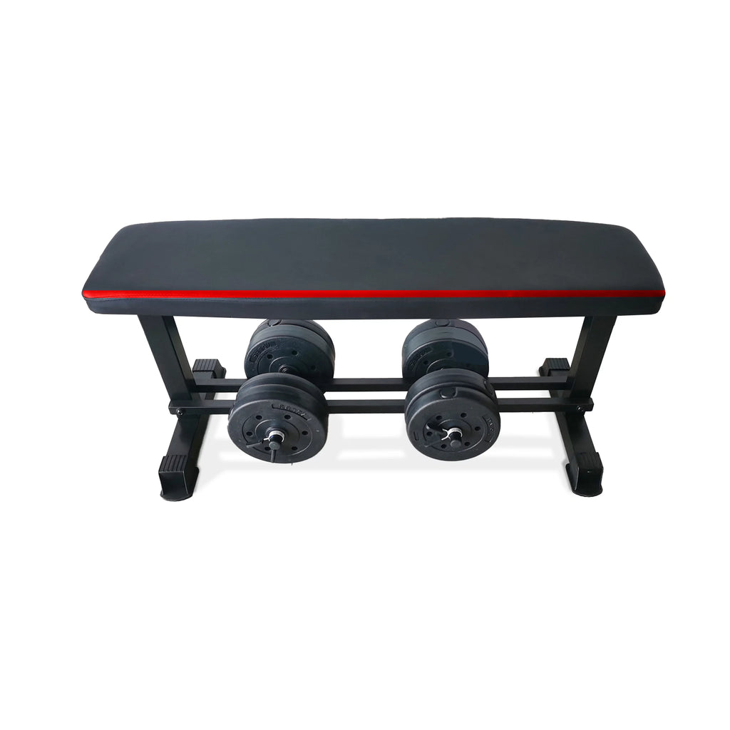 Flat Weight Bench & 50 lb Adjustable Dumbbell Set T9081