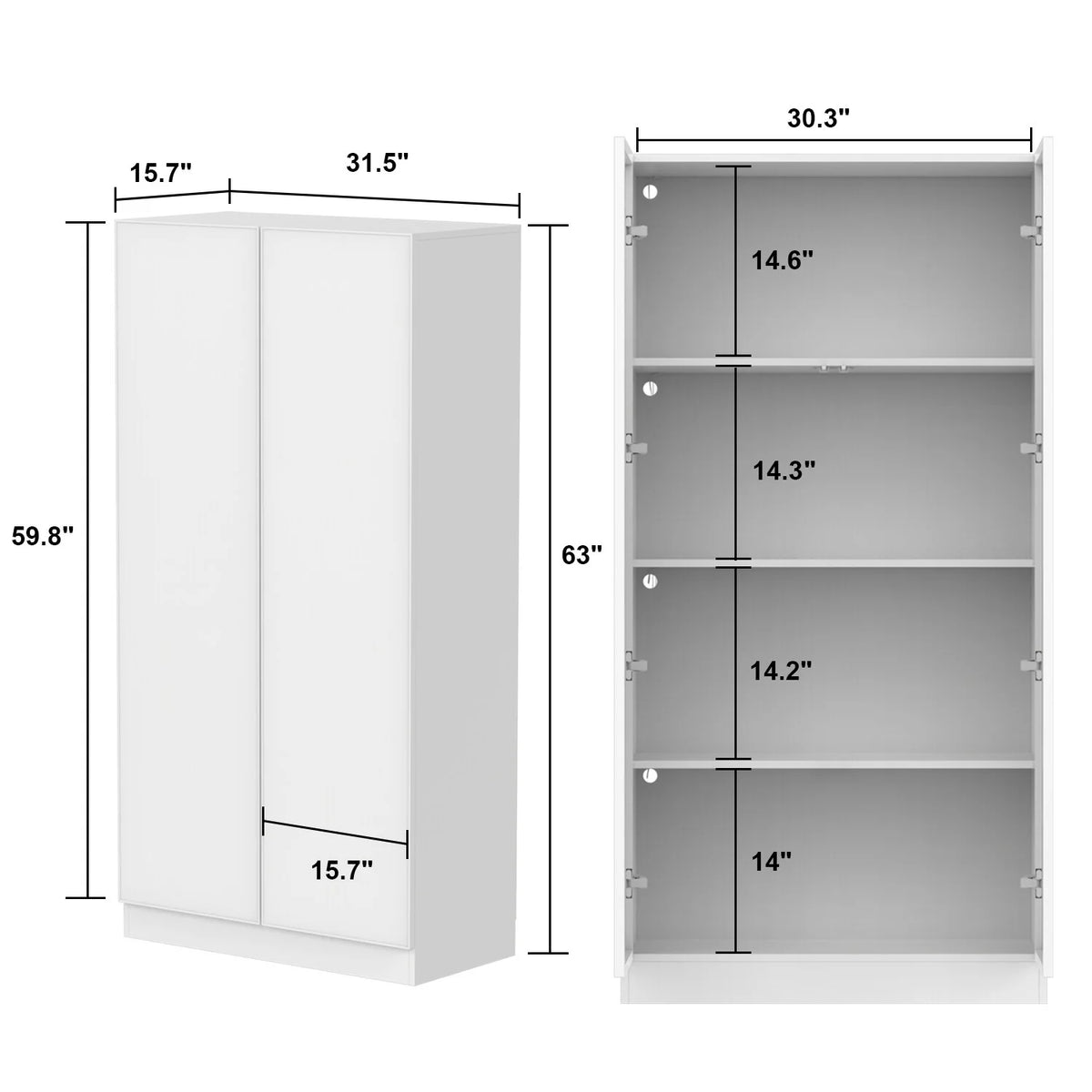 Black Wood Glass Display Cabinet with 4 Shelves F626016