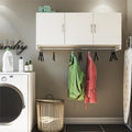 White 3 Door Wall Cabinet with Hanging Rod Y553744