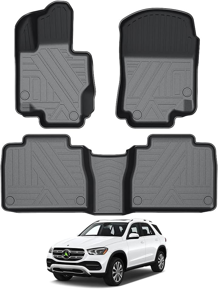 Custom Fit All Weather Rubber Floor Mats 2 Row Set Black C4726