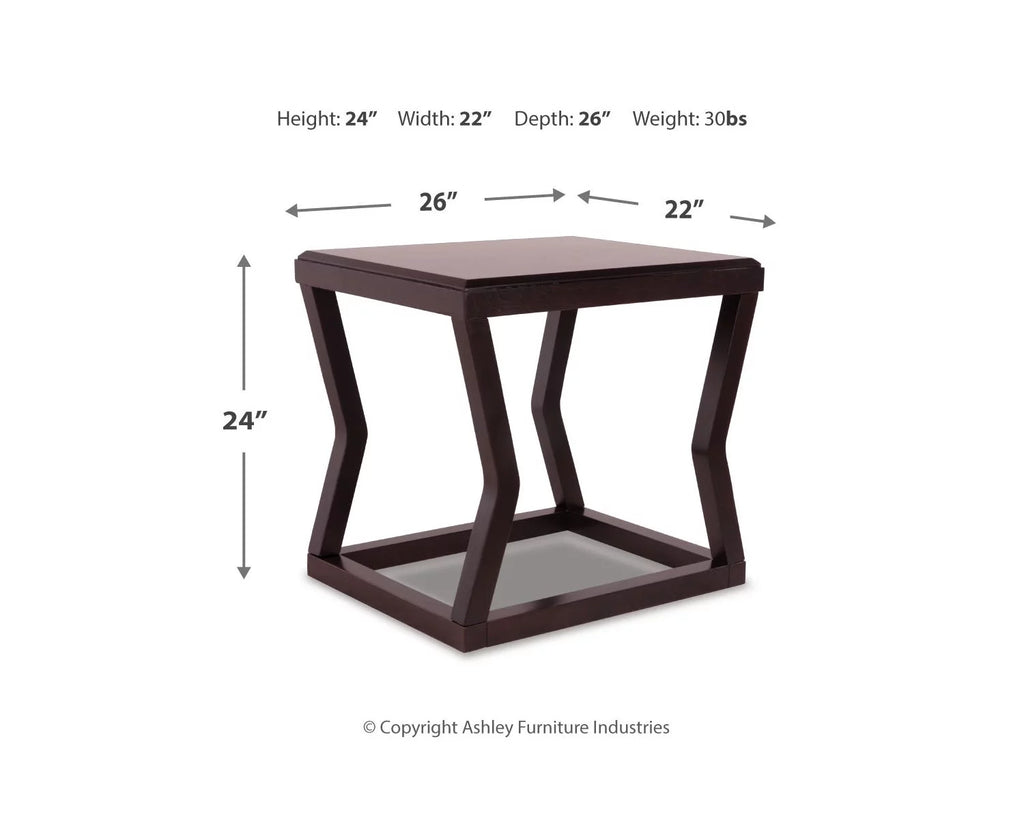 Contemporary Espresso End Table J35665
