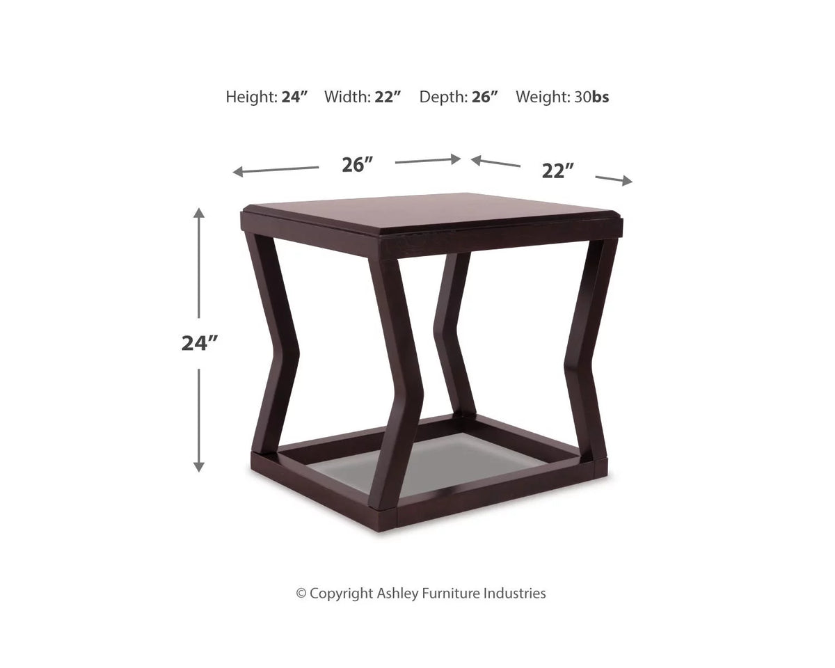 Contemporary Espresso End Table J35665