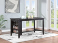 Counter Height Dining Table with Storage Shelves Dark Grey W132