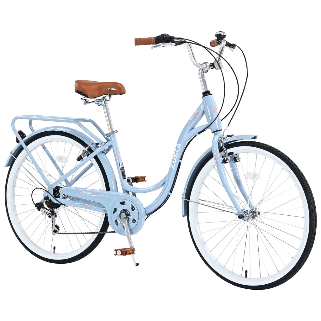 Blue 26 7 Speed Steel Frame City Bike B25849