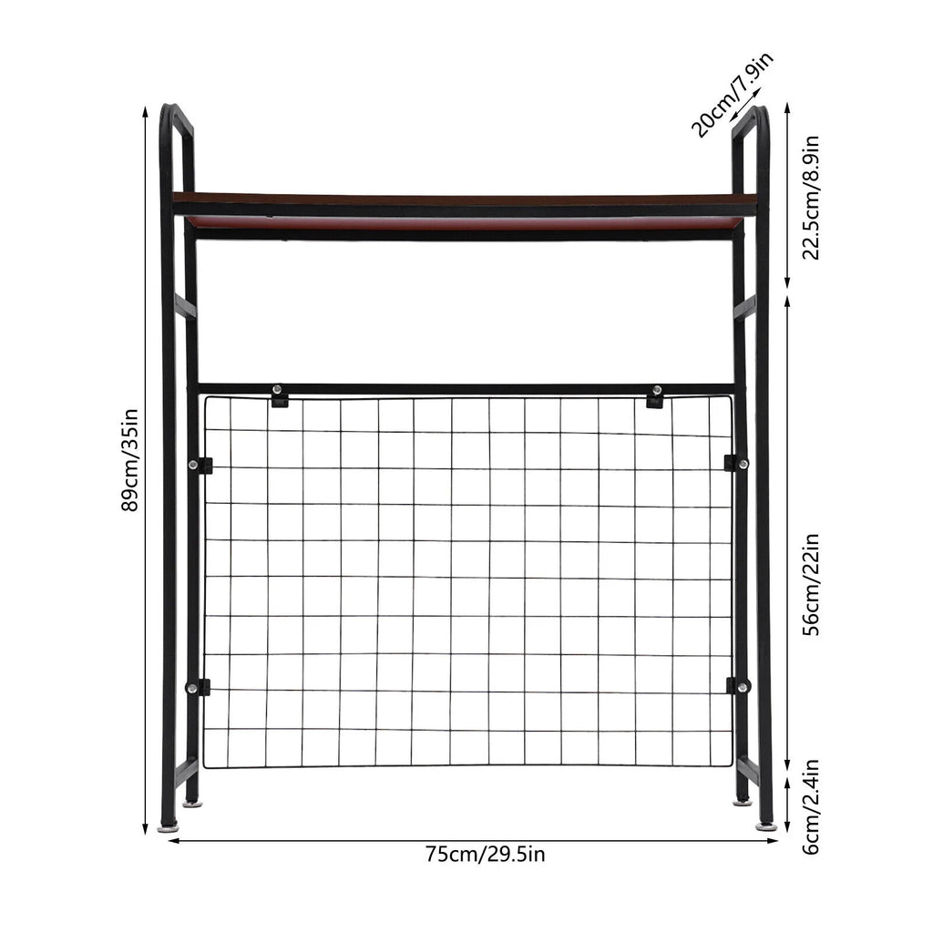 Black Bookshelf with Grid Desk Storage Shelf A222494