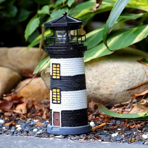 11" Rotating LED Solar Lighthouse A369959