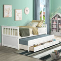 Twin Daybed with Trundle and Storage Drawers White U926005