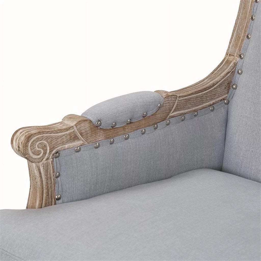 Light Blue Fabric Wood Accent Chair Z44420