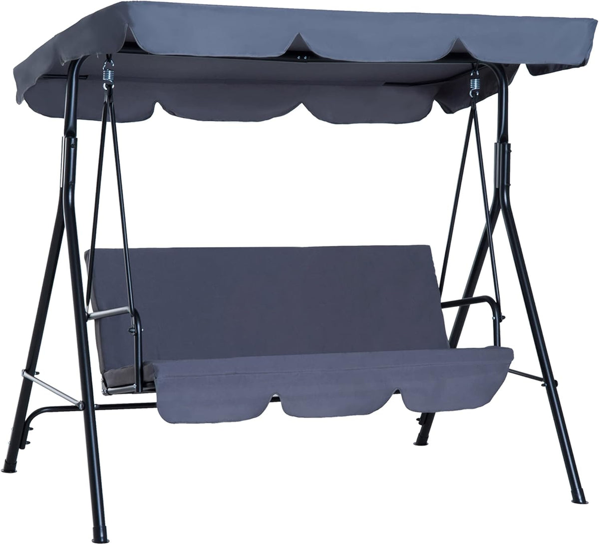 Grey 3-Person Porch Swing with Canopy R57580