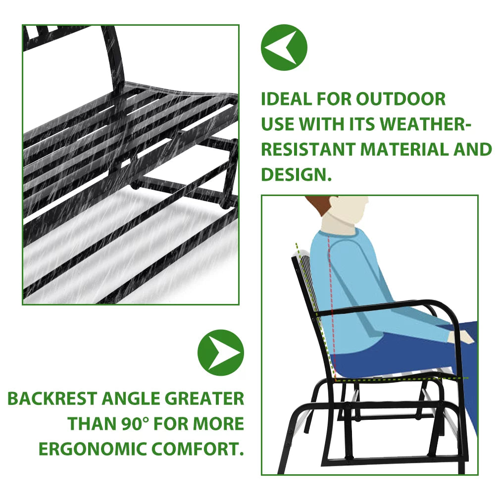 Patio Glider Bench with Cushion T6121