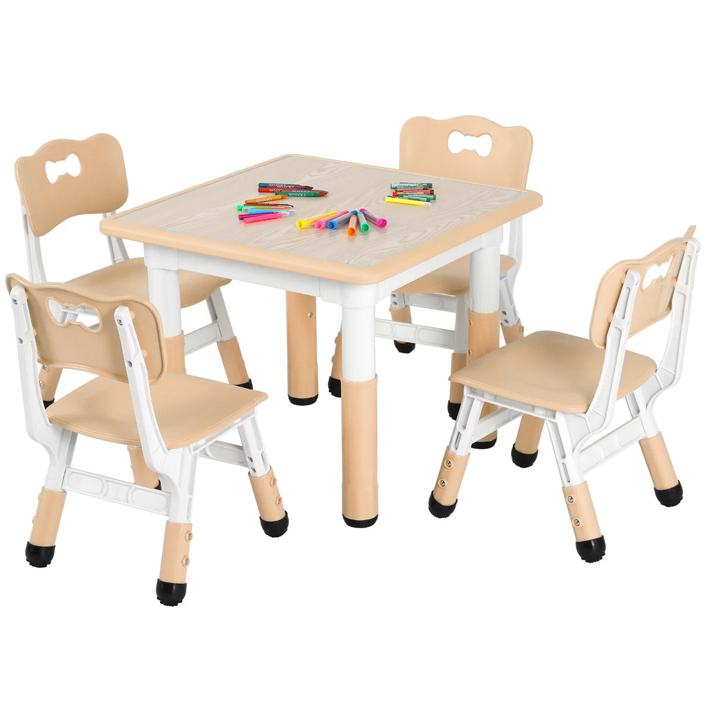 Kids Activity Table and 4 Chairs Set Height Adjustable M217