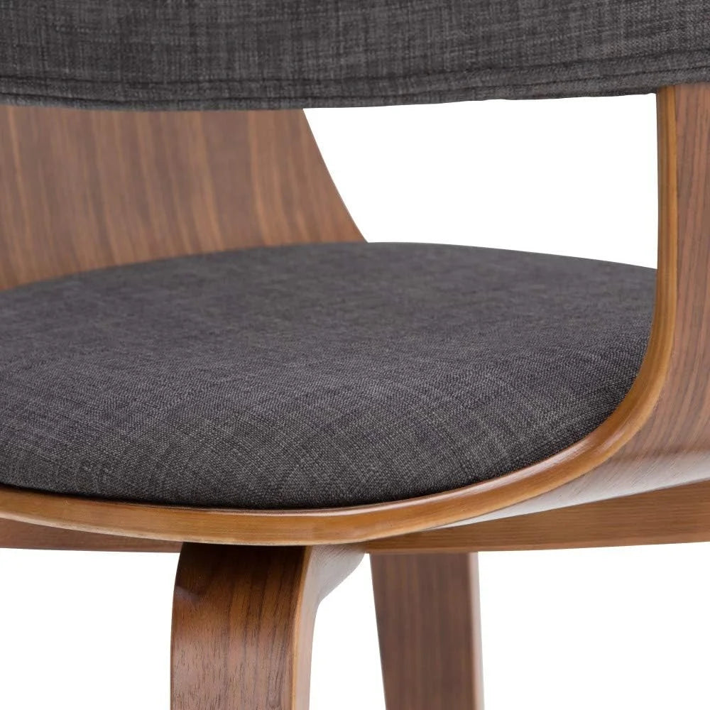Charcoal Grey Linen Look Fabric Dining Chair R1711
