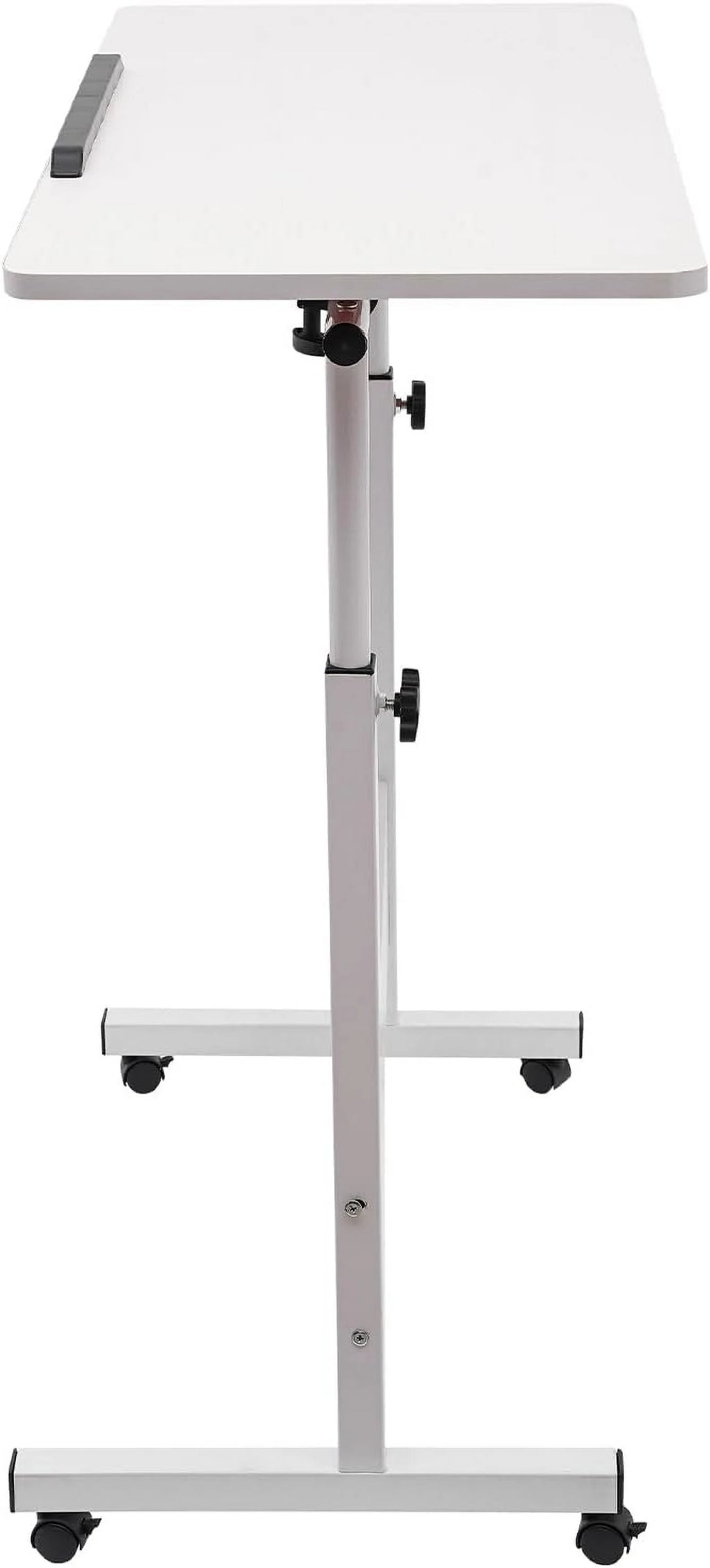 White Adjustable Height Standing Desk with 4 Wheels U49425