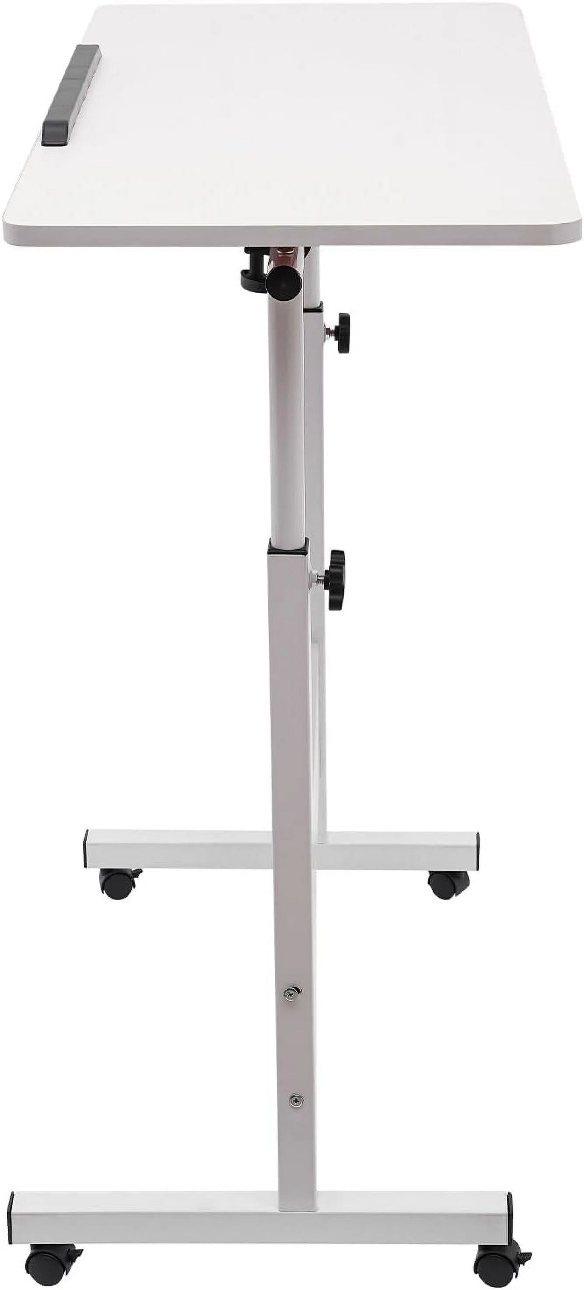 White Adjustable Height Standing Desk with 4 Wheels U49425