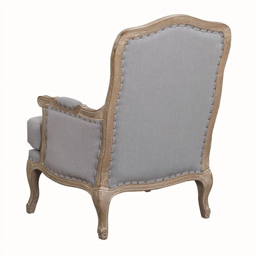 Light Blue Fabric Wood Accent Chair Z44420