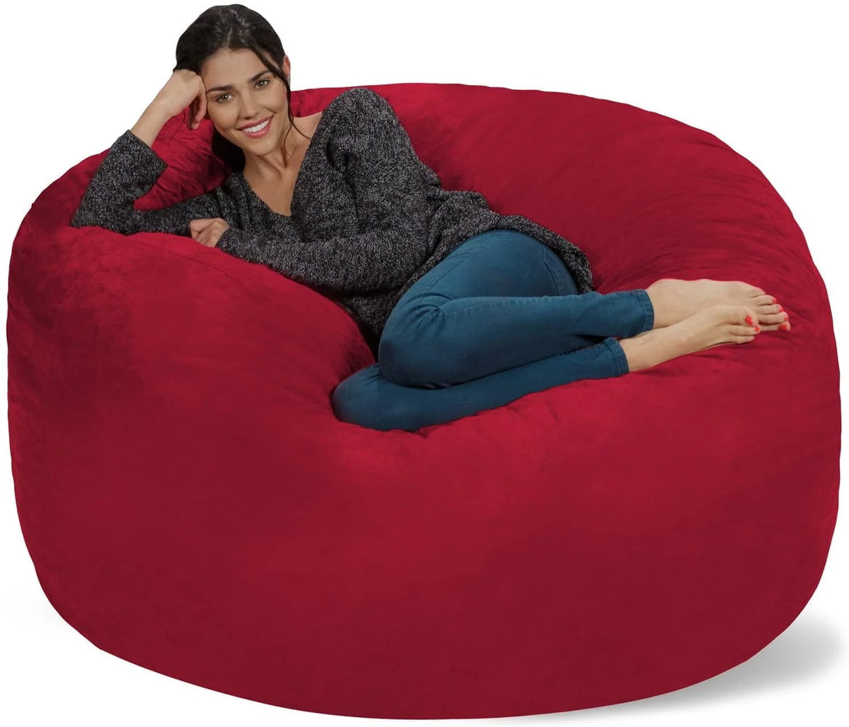 Charcoal 5 ft Memory Foam Bean Bag Chair U738174