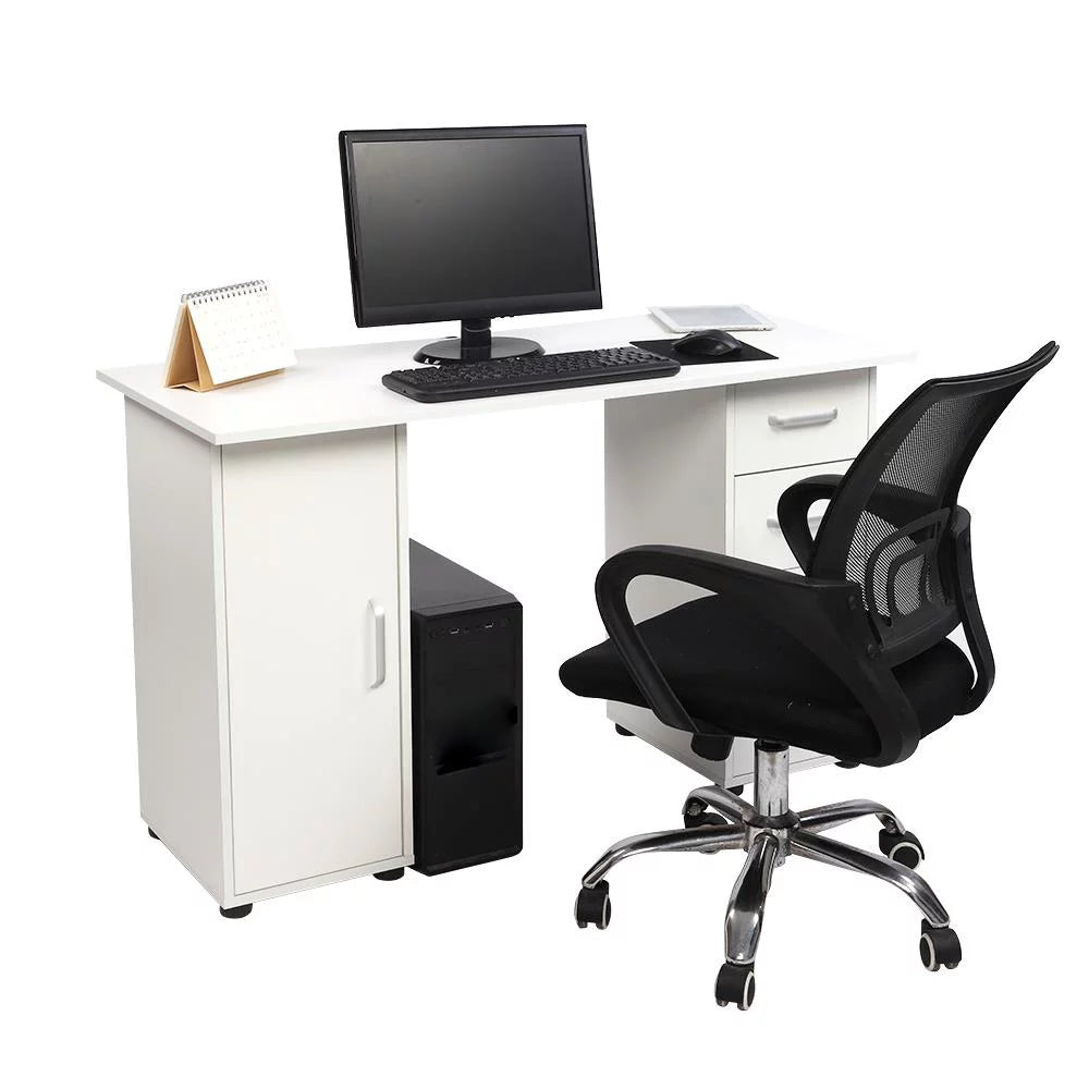 Wood Computer Desk with 4 Drawers & Cabinet Y208313