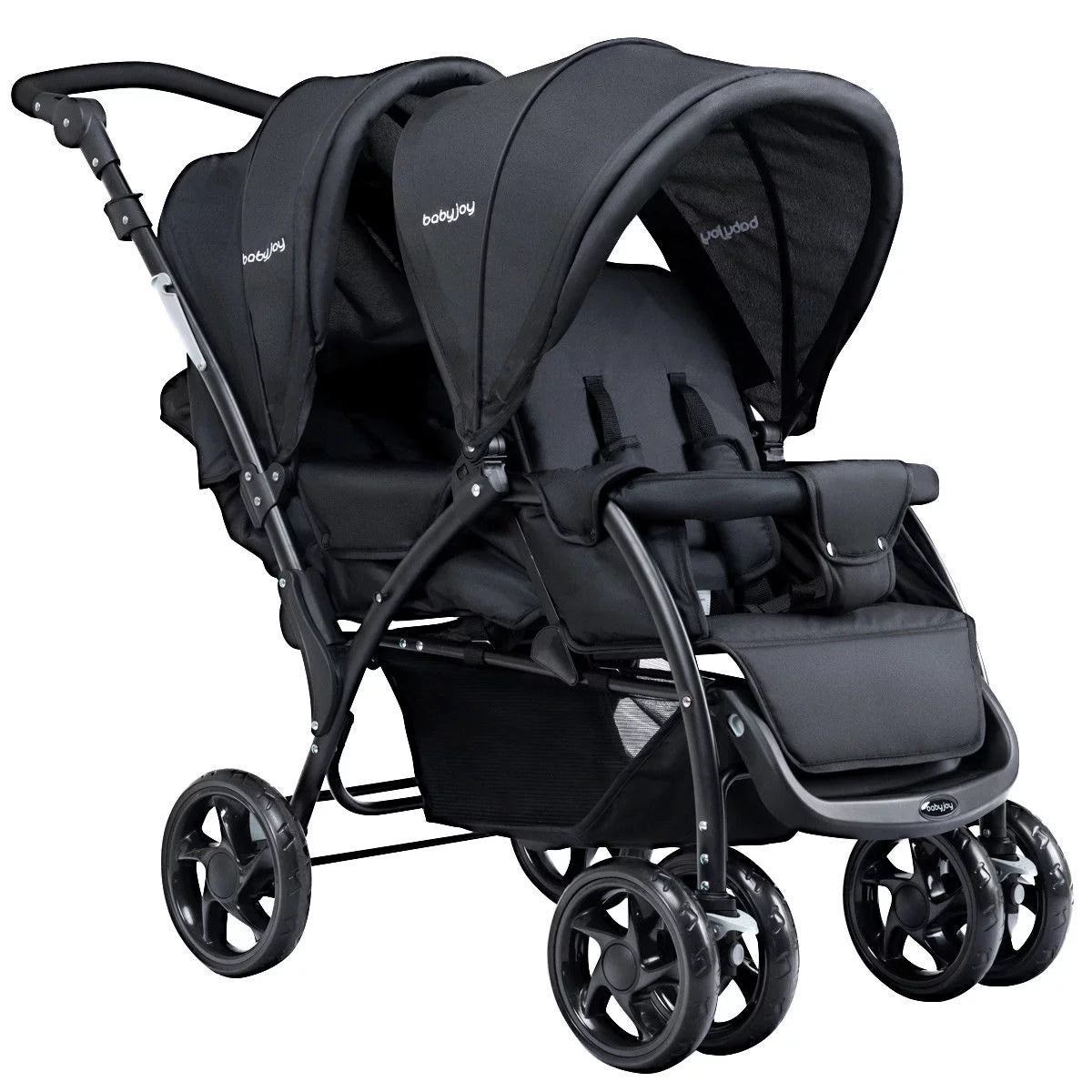 Double Stroller Foldable Lightweight Black G496776