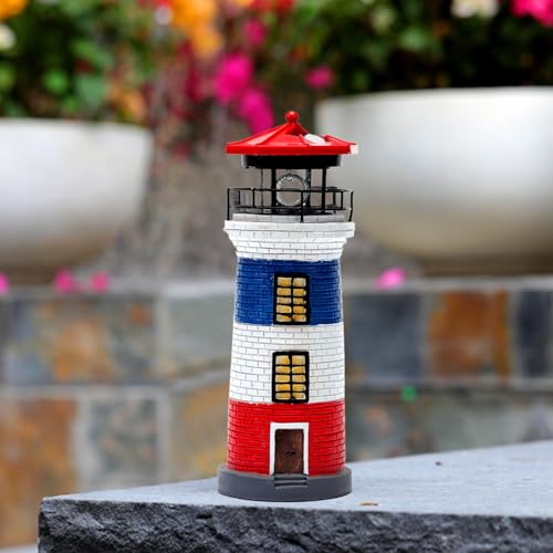 11" Rotating LED Solar Lighthouse A369959