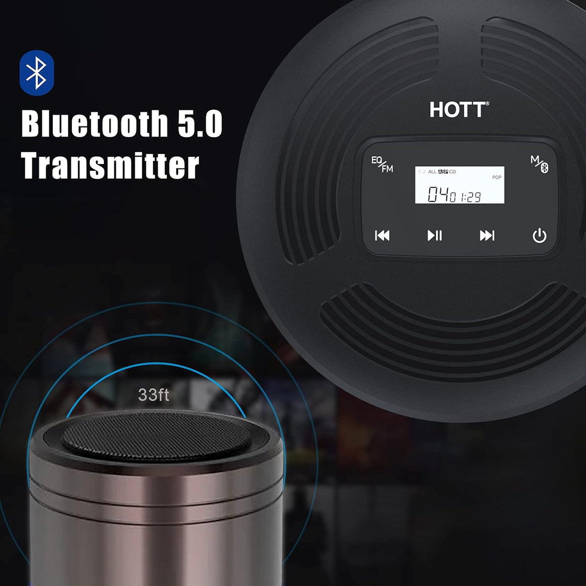 Portable CD Player with Bluetooth and FM Transmitter Q4907