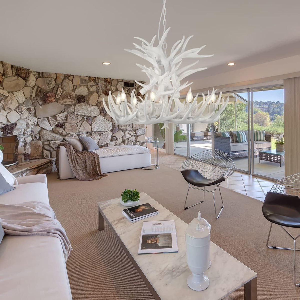 White Antler Chandelier Q395717