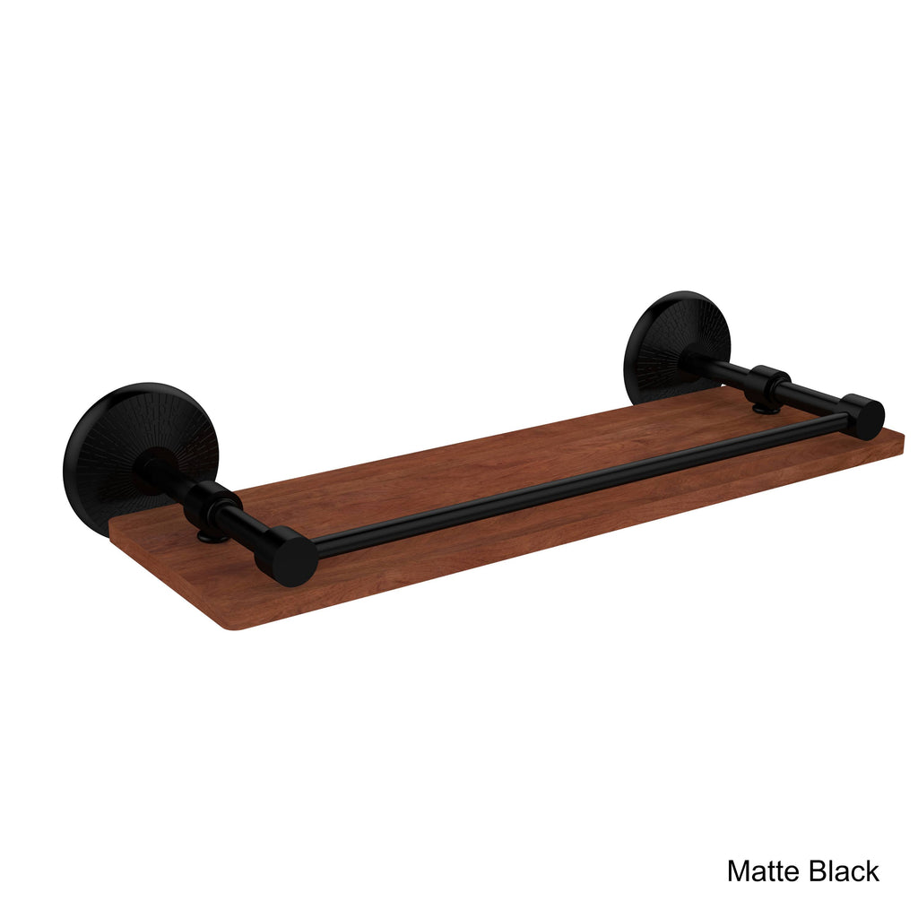 16 inch Solid IPE Ironwood Shelf with Gallery Rail P12272