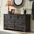 Brown 7 Drawer Wood Dresser M3666