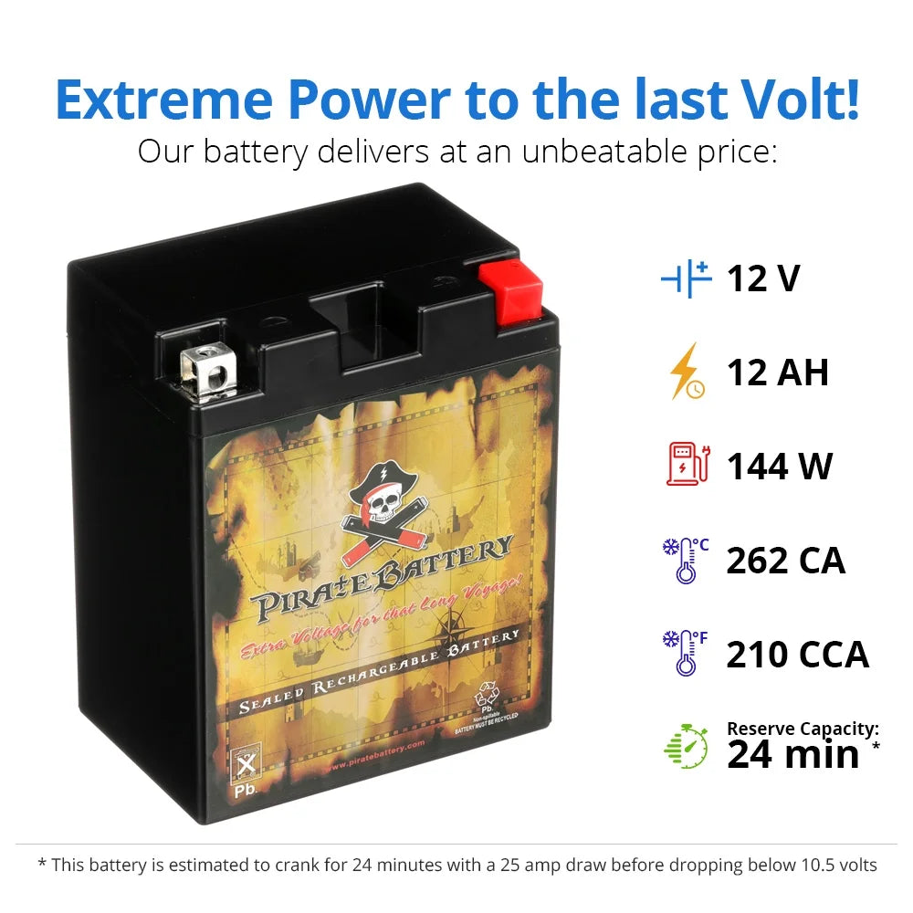12 Volt 12 Ah 210 CCA Motorcycle Battery X710