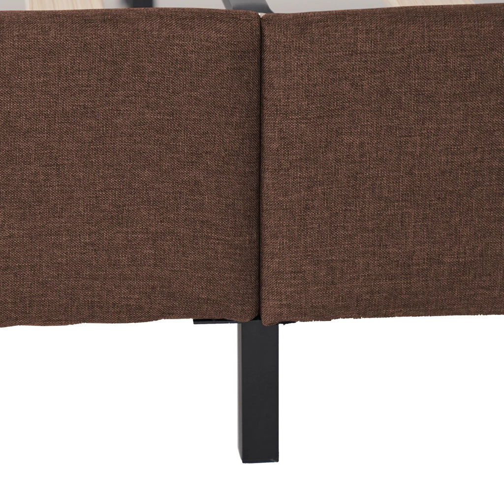 Queen Size Wood Platform Bed Frame with Headboard and Footboard Brown Q816