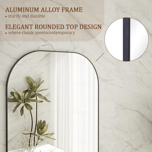 56"x21" Gold Domed Top Floor Mirror with Stand Z401