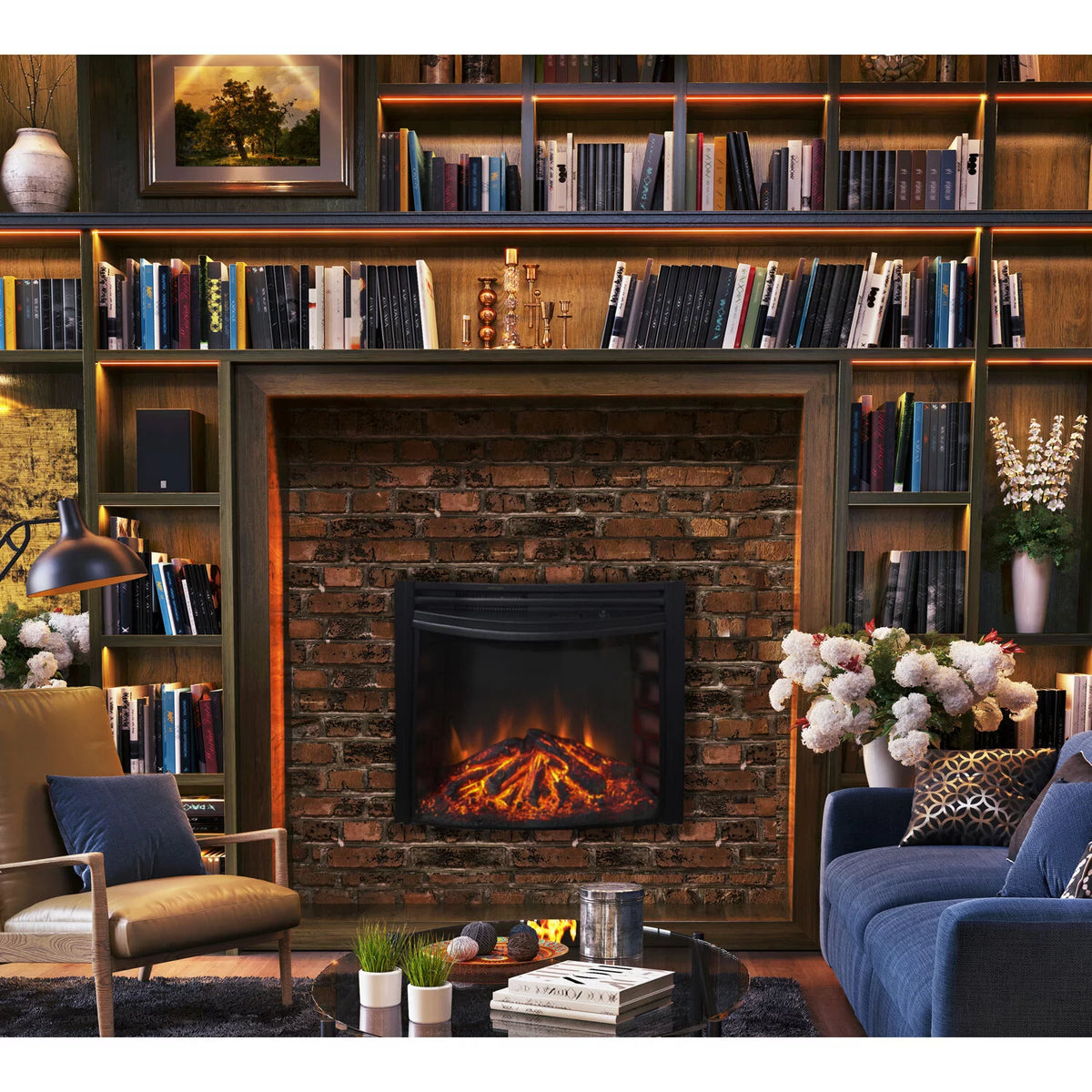 5116 BTU Curved Electric Fireplace Insert J7605