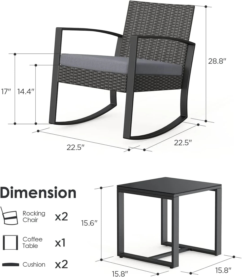 5 Pieces Patio Chairs Set W32373