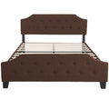 Queen Size Wood Platform Bed Frame with Headboard and Footboard Brown Q816