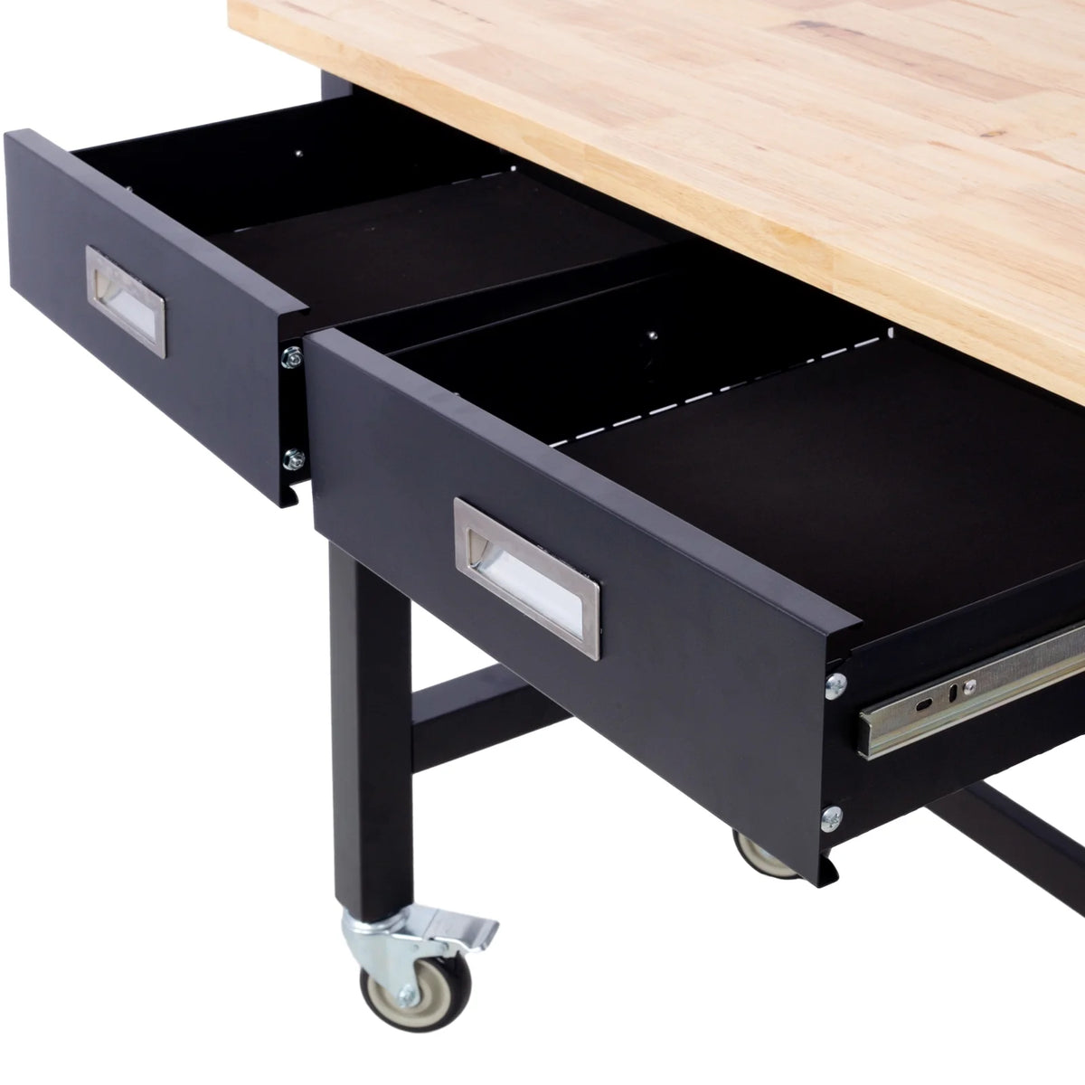 48in Adjustable Bamboo Wood Workbench with Drawer Storage G84623