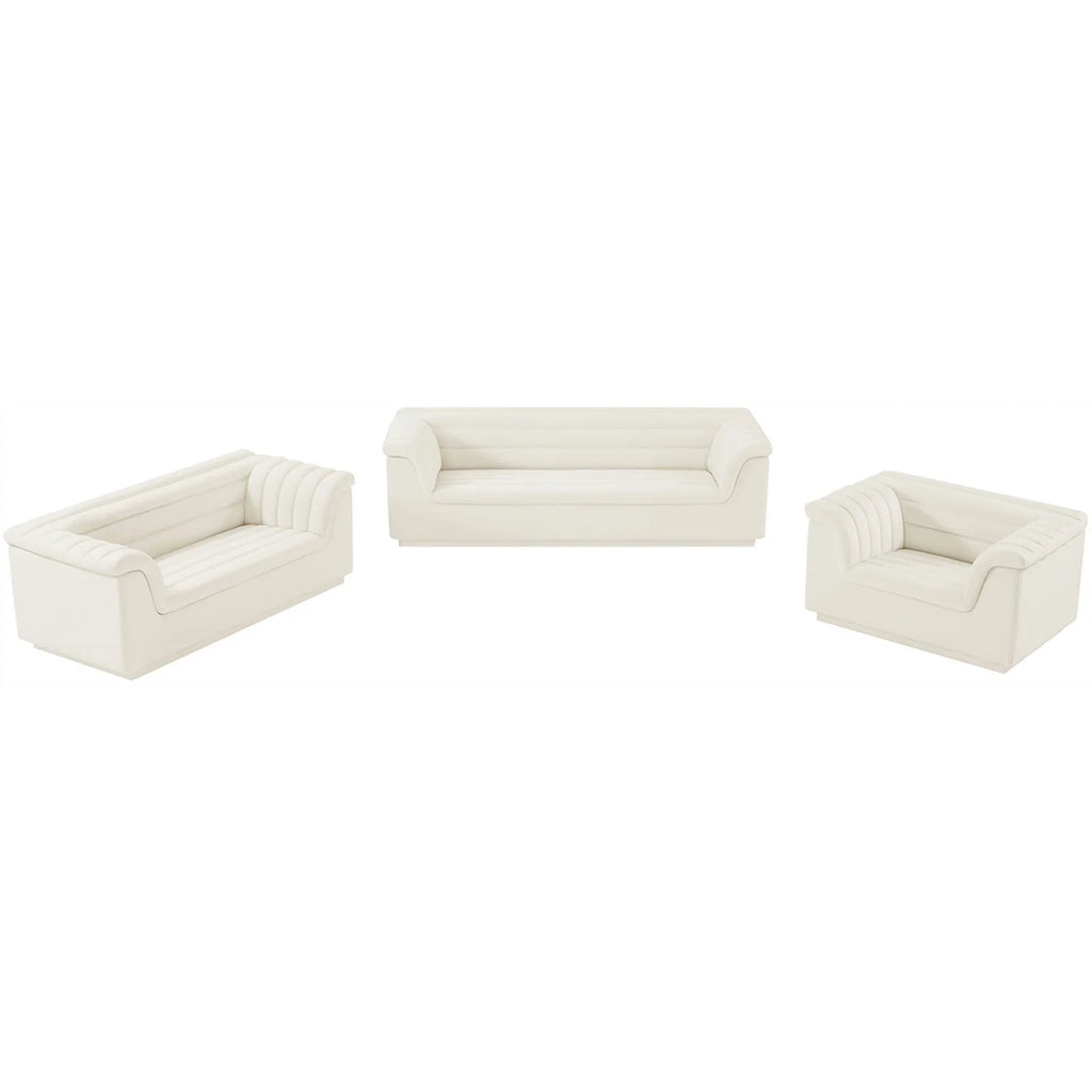 Cream Velvet Loveseat S906