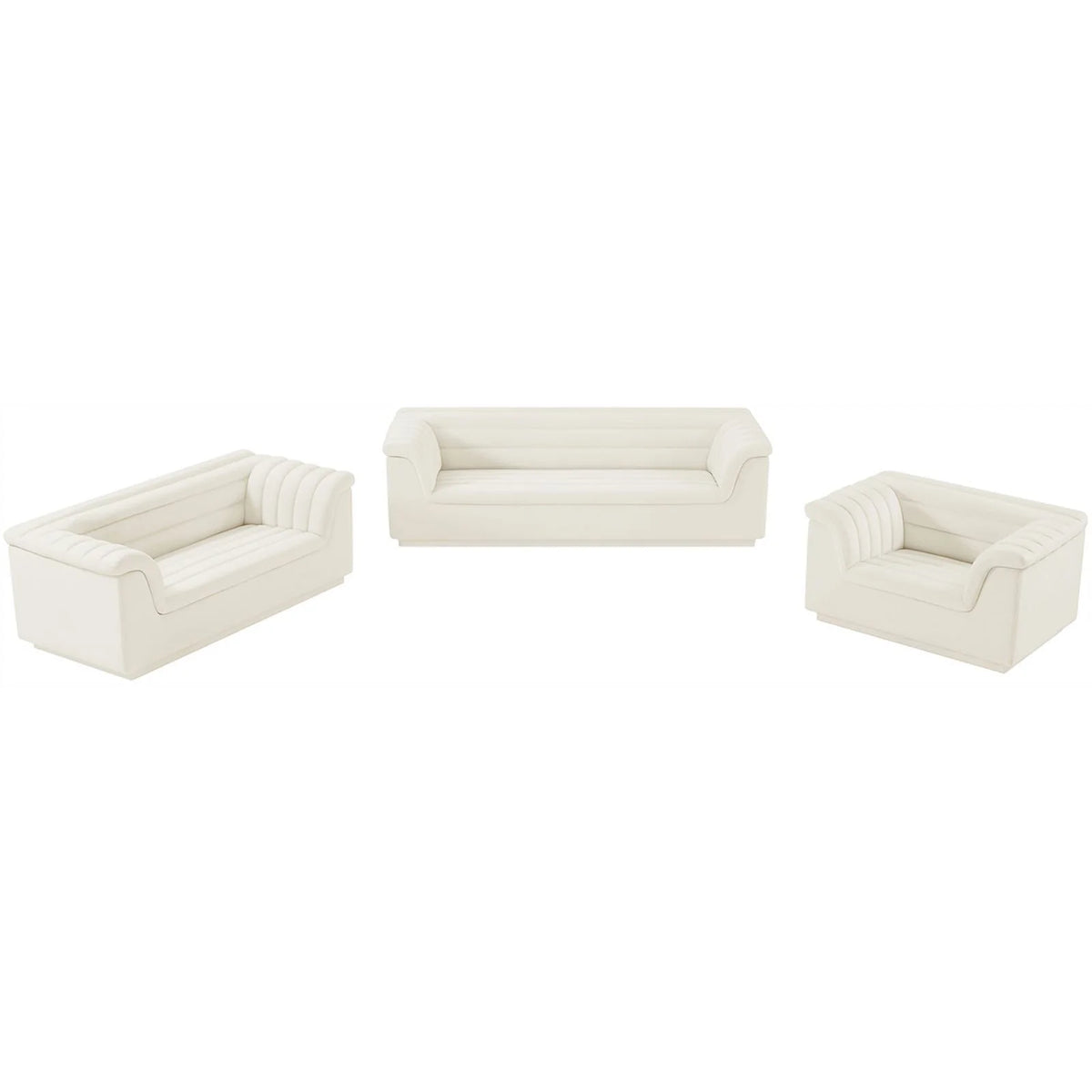 Cream Velvet Loveseat S906